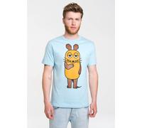 Logoshirt® TV I Die Sendung mit der Maus I Maus I T-Shirt Print I Damen & Herren I kurzärmlig I hellblau I Lizenziertes Originaldesign I Größe XS
