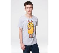 T-Shirt LOGOSHIRT "Die Sendung mit der Maus - Maus", Herren, Gr. XXL, grau (grau, meliert), 100% Baumwolle, bedruckt, casual, normal, Rundhals, Kurzarm, Shirts, mit Die Sendung mit der Maus-Print (309