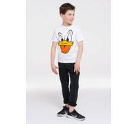 T-Shirt LOGOSHIRT "Disney - Donald Duck", Mädchen, Gr. 140, weiß (altweiß), 100% Baumwolle, bedruckt, normal, Rundhals, Shirts T-Shirt, mit lizenziertem Design (37987357-140) altweiß