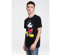 Logoshirt® Disney I Mickey Mouse I T-Shirt Print I Damen & Herren I Rundhalskragen I kurzärmlig I schwarz I Lizenziertes Originaldesign, Größe XL