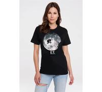 T-Shirt LOGOSHIRT "E.T. - Mond", Damen, Gr. S, schwarz, 100% Baumwolle, unifarben, normal, Rundhals, Shirts T-Shirt, mit coolem Print (75441064-S) schwarz