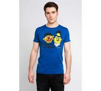 T-Shirt LOGOSHIRT "Ernie und Bert", Herren, Gr. XL, blau, 100% Baumwolle, bedruckt, casual, normal, Rundhals, Kurzarm, Shirts, mit witzigem Print (26130824-XL) blau
