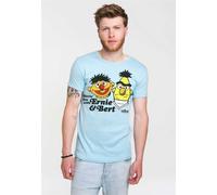 T-Shirt LOGOSHIRT "Ernie und Bert", Herren, Gr. XL, blau (hellblau), 100% Baumwolle, bedruckt, casual, normal, Rundhals, Kurzarm, Shirts, mit witzigem Print (27805538-XL) hellblau