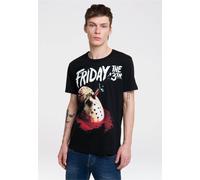 T-Shirt LOGOSHIRT "Friday The 13th", Herren, Gr. S, schwarz, 100% Baumwolle, bedruckt, normal, Rundhals, Shirts T-Shirt, mit coolem Motiv (29421804-S) schwarz