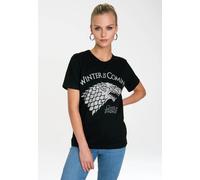 T-Shirt LOGOSHIRT "Game of Thrones", Damen, Gr. L, schwarz (schwarz, grau), 100% Baumwolle, bedruckt, mehrfarbig, normal, Rundhals, Shirts T-Shirt, mit lizenziertem Originaldesign (48162612-L) schwarz