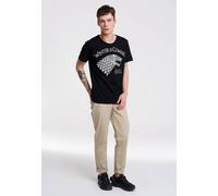 T-Shirt LOGOSHIRT "Game of Thrones - Winter Is Coming", Herren, Gr. M, schwarz, 100% Baumwolle, bedruckt, normal, Rundhals, Shirts T-Shirt, mit Schattenwolf-Print (45436704-M) schwarz