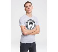 T-Shirt LOGOSHIRT "Gendarme von St. Tropez", Herren, Gr. S, grau, 95% Baumwolle, 5% Viskose, bedruckt, meliert, normal, Rundhals, Shirts T-Shirt, mit Louis de Funes-Druck (16580333-S) grau