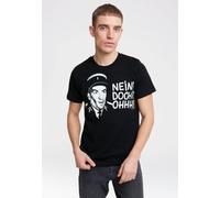 T-Shirt LOGOSHIRT "Gendarme von St. Tropez - Nein Doch Ooh", Herren, Gr. XS, schwarz, 100% Baumwolle, bedruckt, mehrfarbig, normal, Rundhals, Shirts T-Shirt, mit Louis de Funes-Motiv (22550106-XS) sch