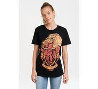 T-Shirt LOGOSHIRT "Harry Potter - Gryffindor", Damen, Gr. XXL, schwarz, 100% Baumwolle, bedruckt, normal, Rundhals, Shirts T-Shirt, mit lizenziertem Print (72682318-XXL) schwarz