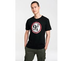 T-Shirt LOGOSHIRT "Harry Potter - Platform 9 3/4", Damen, Gr. 4XL, schwarz, 100% Baumwolle, bedruckt, normal, Rundhals, Shirts T-Shirt, mit Harry Potter Hogwarts Express-Motiv (79556940-4XL) schwarz