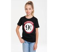 T-Shirt LOGOSHIRT "Harry Potter - Platform 9 3/4", Mädchen, Gr. 122/134, schwarz, 100% Baumwolle, bedruckt, normal, Rundhals, Shirts T-Shirt, mit lizenziertem Originaldesign (11179751-122) schwarz