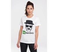 T-Shirt LOGOSHIRT "Heisenberg", Damen, Gr. S, weiß (altweiß), 100% Baumwolle, bedruckt, unifarben, normal, Rundhals, Shirts T-Shirt, mit coolem Print (22087303-S) altweiß