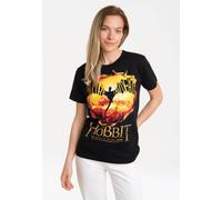 T-Shirt LOGOSHIRT "Hobbit - I Am Fire I Am Death", Damen, Gr. XXL, schwarz, 100% Baumwolle, bedruckt, normal, Rundhals, Shirts T-Shirt, mit lizenziertem Print (13841919-XXL) schwarz