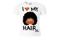 Logoshirt® Sesamstrasse I Segi I I Love My Hair I T-Shirt Print I Kinder I Mädchen & Jungen I kurzärmlig I Hellrosa | Lizenziertes Originaldesign | Größe 122/128