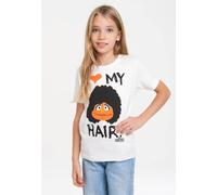 T-Shirt LOGOSHIRT "I Love My Hair", Mädchen, Gr. 140/152, weiß, 100% Baumwolle, bedruckt, normal, Rundhals, Shirts T-Shirt, mit tollem Frontprint (49396538-140) weiß