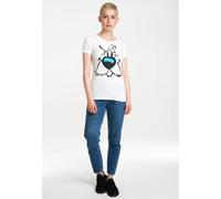 Logoshirt® Asterix & Obelix I Idefix I Gesicht I T-Shirt Print I Damen I kurzärmlig I altweiss I Lizenziertes Originaldesign I Größe M