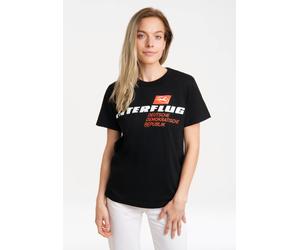 T-Shirt LOGOSHIRT "Interflug DDR", Damen, Gr. XS, schwarz, 100% Baumwolle, bedruckt, normal, Rundhals, Shirts T-Shirt, mit lizenziertem Print (98117632-XS) schwarz