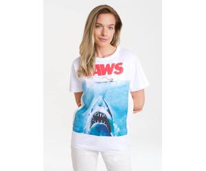 T-Shirt LOGOSHIRT "Jaws - Der weisse Hai", Damen, Gr. 5XL, weiß (altweiß), 100% Baumwolle, bedruckt, normal, Rundhals, Shirts T-Shirt, mit lizenziertem Print (64890751-5XL) altweiß
