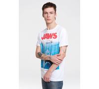 Logoshirt® Der Weisse Hai I Jaws I T-Shirt Print I Damen & Herren I kurzärmlig I Weiss I Lizenziertes Originaldesign I Größe L