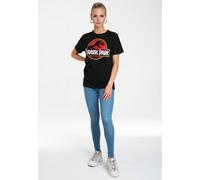 T-Shirt LOGOSHIRT "Jurassic Park Logo", Damen, Gr. XS, schwarz, 100% Baumwolle, unifarben, normal, Rundhals, Shirts T-Shirt, mit coolem Print (37023925-XS) schwarz