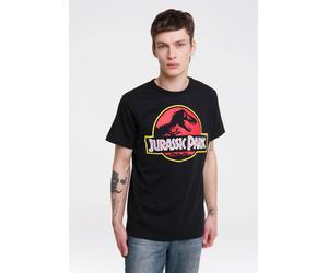 T-Shirt LOGOSHIRT "Jurassic Park Logo", Herren, Gr. 4XL, schwarz, 100% Baumwolle, unifarben, normal, Rundhals, Shirts T-Shirt, mit coolem Print (78606205-4XL) schwarz