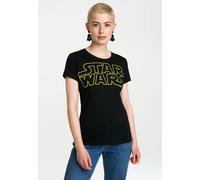 T-Shirt LOGOSHIRT "Krieg der Sterne - Star Wars", Damen, Gr. L, schwarz (schwarz, gelb), 100% Baumwolle, bedruckt, normal, Rundhals, Shirts T-Shirt, mit coolem Frontprint (27419616-L) schwarz, gelb