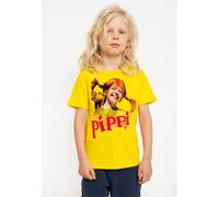 LOGOSH!RT LOGOSHIRT - Pippi Langstrumpf & Herr Nilsson - Bio T-Shirt - Kinder Gelb 92/98