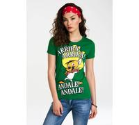 T-Shirt LOGOSHIRT "Looney Tunes - Arriba Andale", Damen, Gr. S, grün, 100% Baumwolle, bedruckt, normal, Rundhals, Shirts T-Shirt, mit lizenzierten Originaldesign (45122668-S) grün