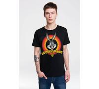 T-Shirt LOGOSHIRT "Looney Tunes - Bugs Bunny Logo", Herren, Gr. M, schwarz, 100% Baumwolle, bedruckt, normal, Rundhals, Shirts T-Shirt, mit coolem Logo-Print (19664058-M) schwarz