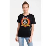 T-Shirt LOGOSHIRT "Looney Tunes - Bugs Bunny Logo", Damen, Gr. XXL, schwarz, 100% Baumwolle, bedruckt, normal, Rundhals, Shirts T-Shirt, mit coolem Logo-Print (38221359-XXL) schwarz
