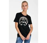 T-Shirt LOGOSHIRT "Looney Tunes - Coyote Mond", Damen, Gr. XL, schwarz, 100% Baumwolle, bedruckt, normal, Rundhals, Shirts T-Shirt, mit coolem Print (91691548-XL) schwarz