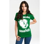 T-Shirt LOGOSHIRT "Looney Tunes - Eat More Veggies", Damen, Gr. XL, grün, 100% Baumwolle, bedruckt, normal, Rundhals, Shirts T-Shirt, mit lizenzierten Originaldesign (22572350-XL) grün