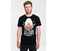 Logoshirt® Looney Tunes I Yosemite Sam I Cowboy I Say Your Prayers I T-Shirt Print I Damen & Herren I kurzärmlig I schwarz I Lizenziertes Originaldesign I Größe XL