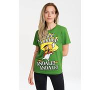 T-Shirt LOGOSHIRT "Looney Tunes - Speedy Gonzales", Damen, Gr. XL, grün (hellgrün), 100% Baumwolle, bedruckt, normal, Rundhals, Shirts T-Shirt, mit lizenziertem Print (37514656-XL) hellgrün