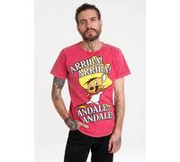 T-Shirt LOGOSHIRT "Looney Tunes - Speedy Gonzales", Herren, Gr. M, rot, 100% Baumwolle, bedruckt, normal, Rundhals, Shirts T-Shirt, mit lizenziertem Print (78864705-M) rot