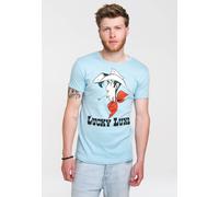 T-Shirt LOGOSHIRT "Lucky Luke Portrait", Herren, Gr. XS, blau, 100% Baumwolle, bedruckt, normal, Rundhals, Shirts T-Shirt, mit Lucky Luke-Print (20154965-XS) blau