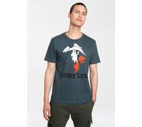 T-Shirt LOGOSHIRT "Lucky Luke Portrait", Herren, Gr. 4XL, blau, 100% Baumwolle, bedruckt, normal, Rundhals, Shirts T-Shirt, mit originellem Aufdruck (97293216-4XL) blau
