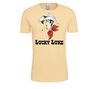 Logoshirt® Lucky Luke I Portrait I T-Shirt Print I Damen & Herren I kurzärmlig I sandgelb I Lizenziertes Originaldesign I Größe L