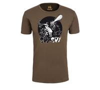 T-Shirt LOGOSHIRT "Mad - Spy vs Spy", Damen, Gr. XS, grün (olivgrün), 100% Baumwolle, bedruckt, normal, Rundhals, Shirts T-Shirt, mit trendigem Comic-Print (14681067-XS) olivgrün
