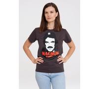 T-Shirt LOGOSHIRT "Magnum", Damen, Gr. XL, grau, 100% Baumwolle, bedruckt, normal, Rundhals, Shirts T-Shirt, mit coolem Print (95334915-XL) grau