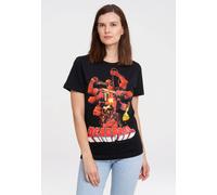 T-Shirt LOGOSHIRT "Marvel Comics - Deadpool", Damen, Gr. 3XL, schwarz, 100% Baumwolle, bedruckt, normal, Rundhals, Shirts T-Shirt, mit lizenziertem Print (23434054-XXXL) schwarz