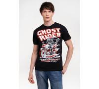 T-Shirt LOGOSHIRT "Marvel Comics - Ghost Rider", Herren, Gr. L, schwarz, 100% Baumwolle, bedruckt, normal, Rundhals, Shirts T-Shirt, mit lizenziertem Print (85930250-L) schwarz