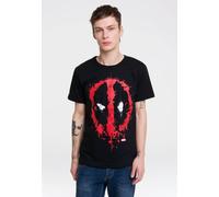 T-Shirt LOGOSHIRT "Marvel Deadpool Face", Herren, Gr. XL, schwarz, 100% Baumwolle, unifarben, normal, Rundhals, Shirts T-Shirt, mit coolem Print (14213547-XL) schwarz
