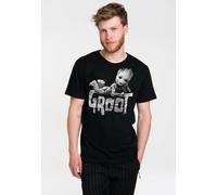 T-Shirt LOGOSHIRT "Marvel - Groot", Herren, Gr. 4XL, schwarz, 100% Baumwolle, unifarben, normal, Rundhals, Shirts T-Shirt, mit coolem Print (66839909-4XL) schwarz