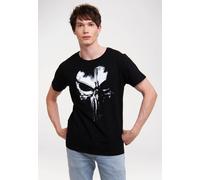 Logoshirt® Marvel Comics I Punisher Logo I Techno Skull I T-Shirt Print I Damen & Herren I kurzärmlig I schwarz I Lizenziertes Originaldesign I Größe XS