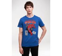 Logoshirt® Marvel Comics I Spider-Man I Merciless Foes I T-Shirt Print I Damen & Herren I kurzärmlig I blau I Lizenziertes Originaldesign I Größe XXL