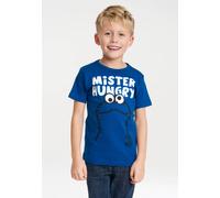 T-Shirt LOGOSHIRT "Mister Hungry", Mädchen, Gr. 122/134, blau, 100% Baumwolle, bedruckt, casual, normal, Rundhals, Kurzarm, Shirts, mit tollem Frontprint (14245114-122) blau