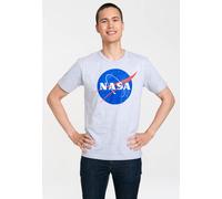 T-Shirt LOGOSHIRT "NASA Logo", Herren, Gr. XS, grau, 95% Baumwolle, 5% Viskose, bedruckt, meliert, normal, Rundhals, Shirts T-Shirt, mit coolem NASA-Logo (37437168-XS) grau