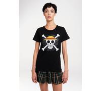 T-Shirt LOGOSHIRT "One Piece - Skull", Damen, Gr. 3XL, schwarz, 100% Baumwolle, bedruckt, mehrfarbig, normal, Rundhals, Shirts T-Shirt, mit lizenziertem Print (93742152-XXXL) schwarz
