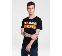 Logoshirt® Pac-Man I Ghosts I Chase I T-Shirt Print I Damen & Herren I kurzärmlig I schwarz I Lizenziertes Originaldesign I Größe M